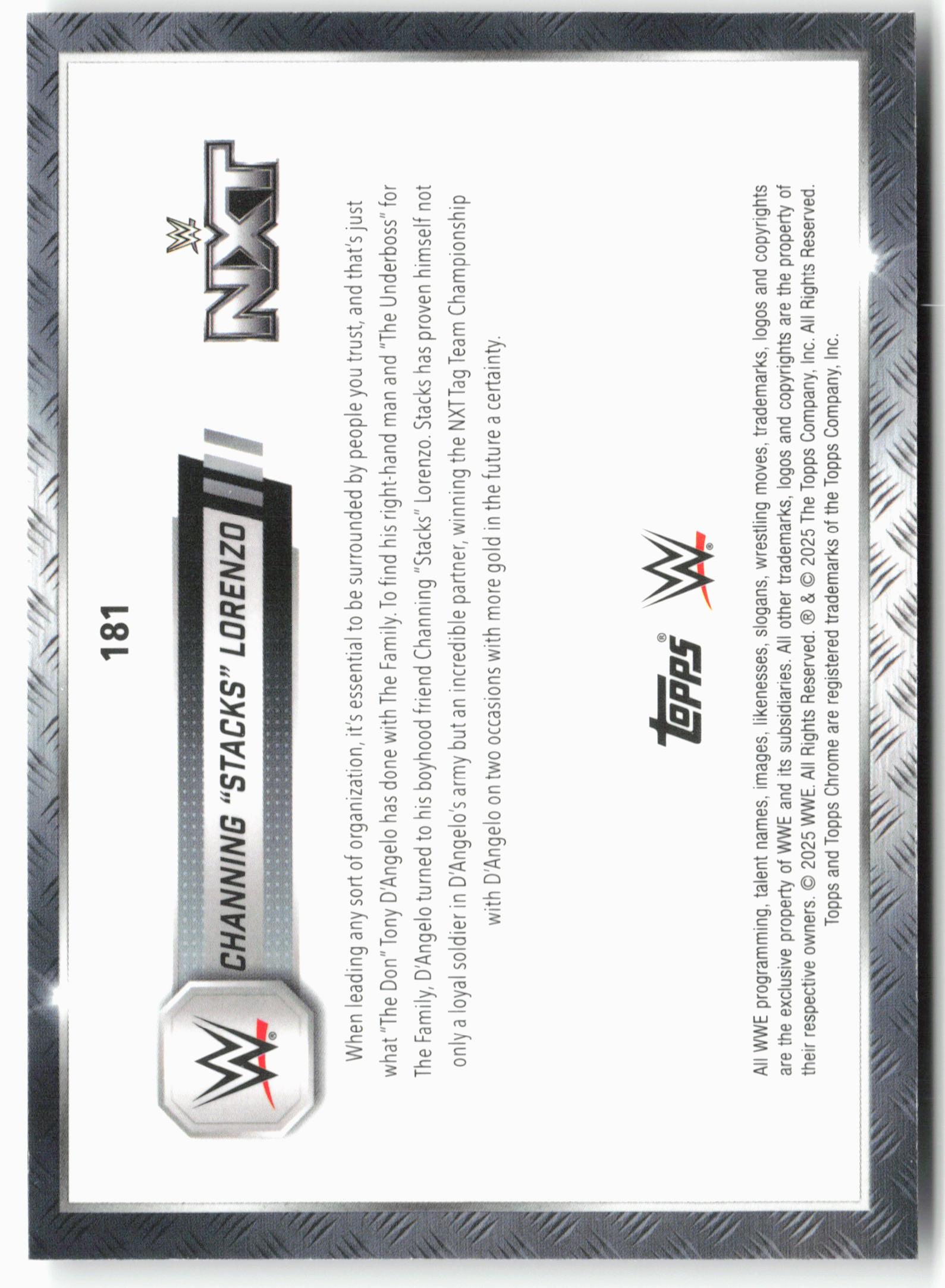 2025 Topps Chrome WWE #181 Channing "Stacks" Lorenzo
