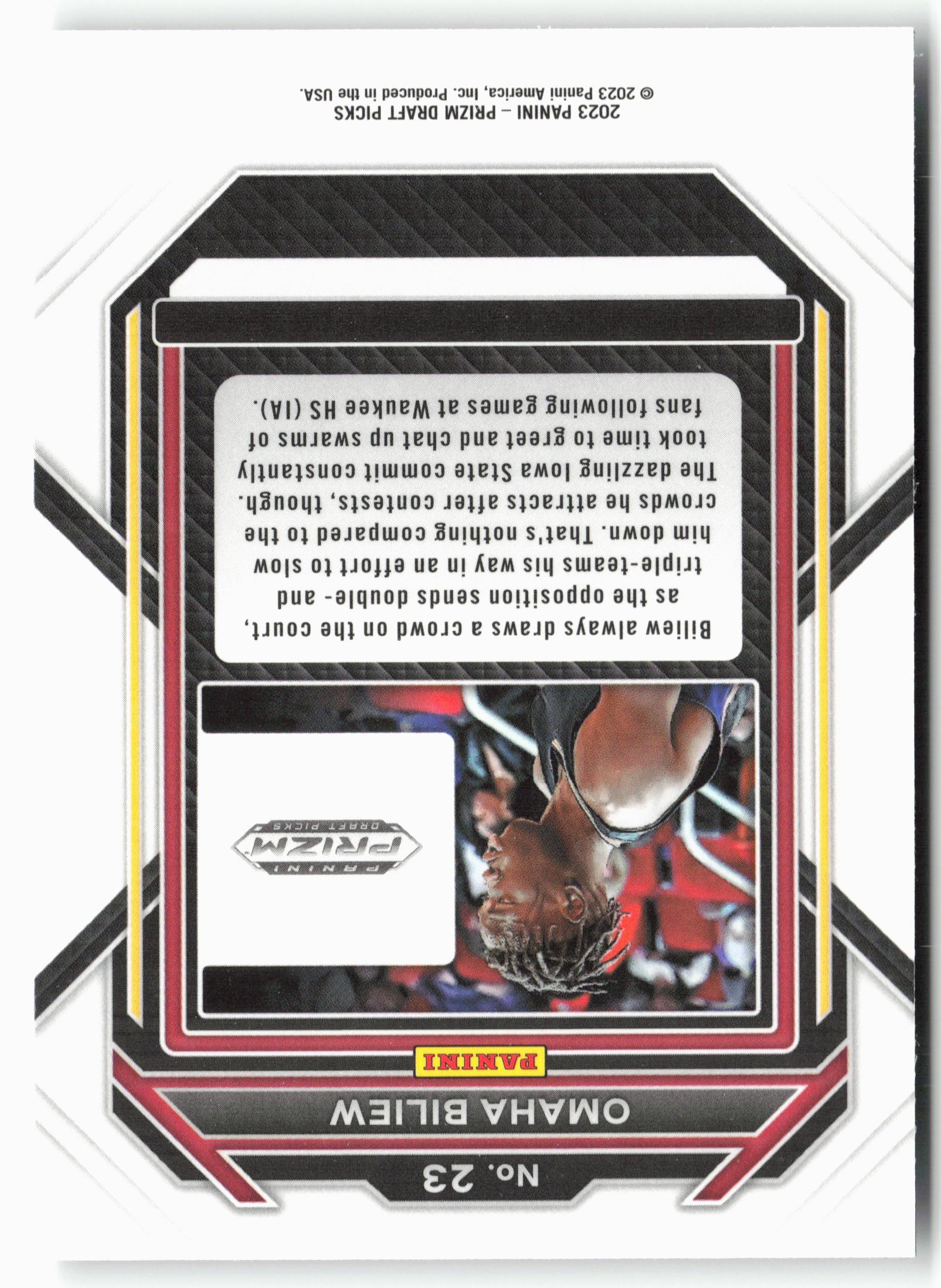 2023 Panini Prizm Draft Picks #23 Omaha Biliew