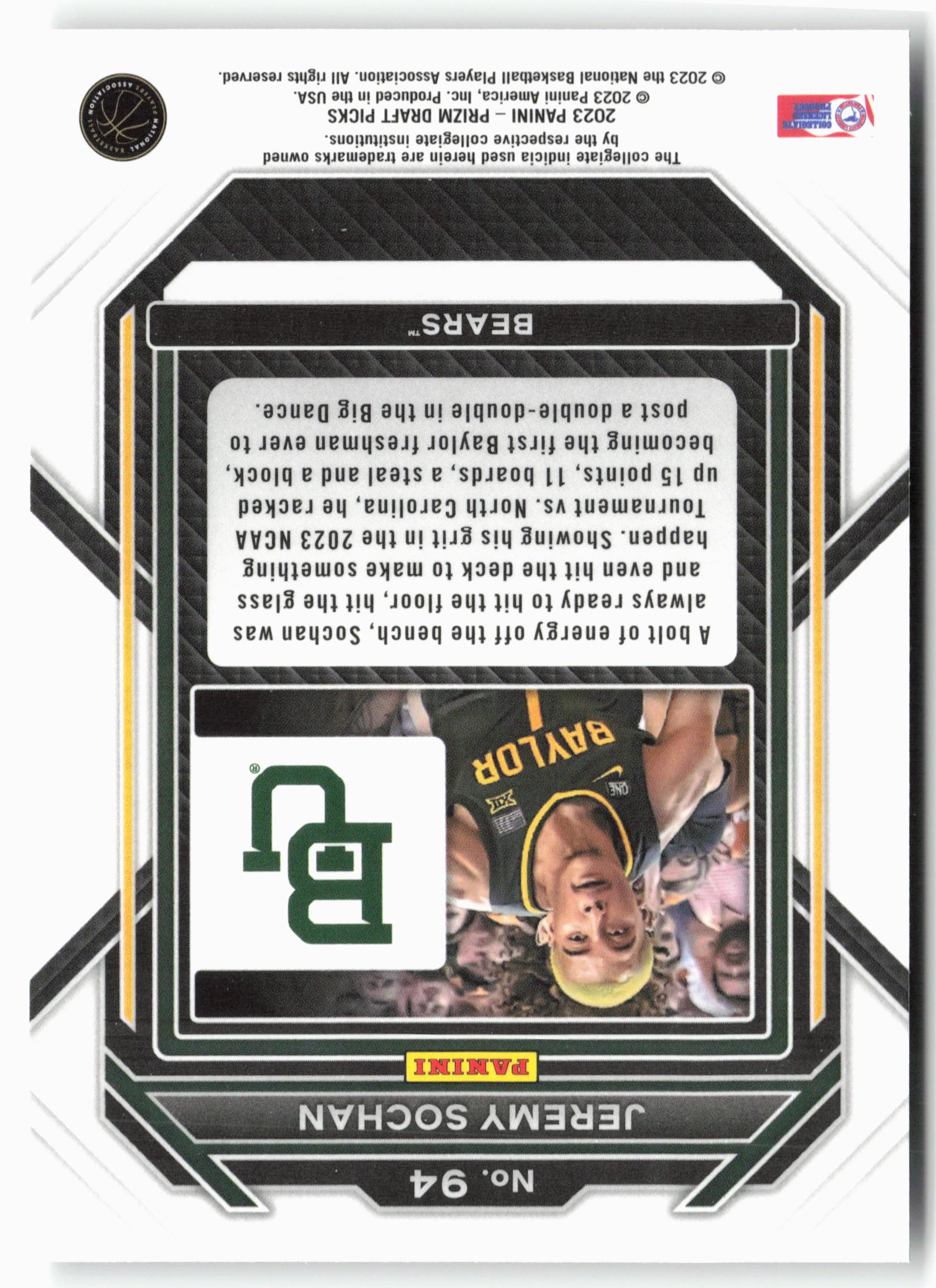 2023 Panini Prizm Draft Picks #94 Jeremy Sochan
