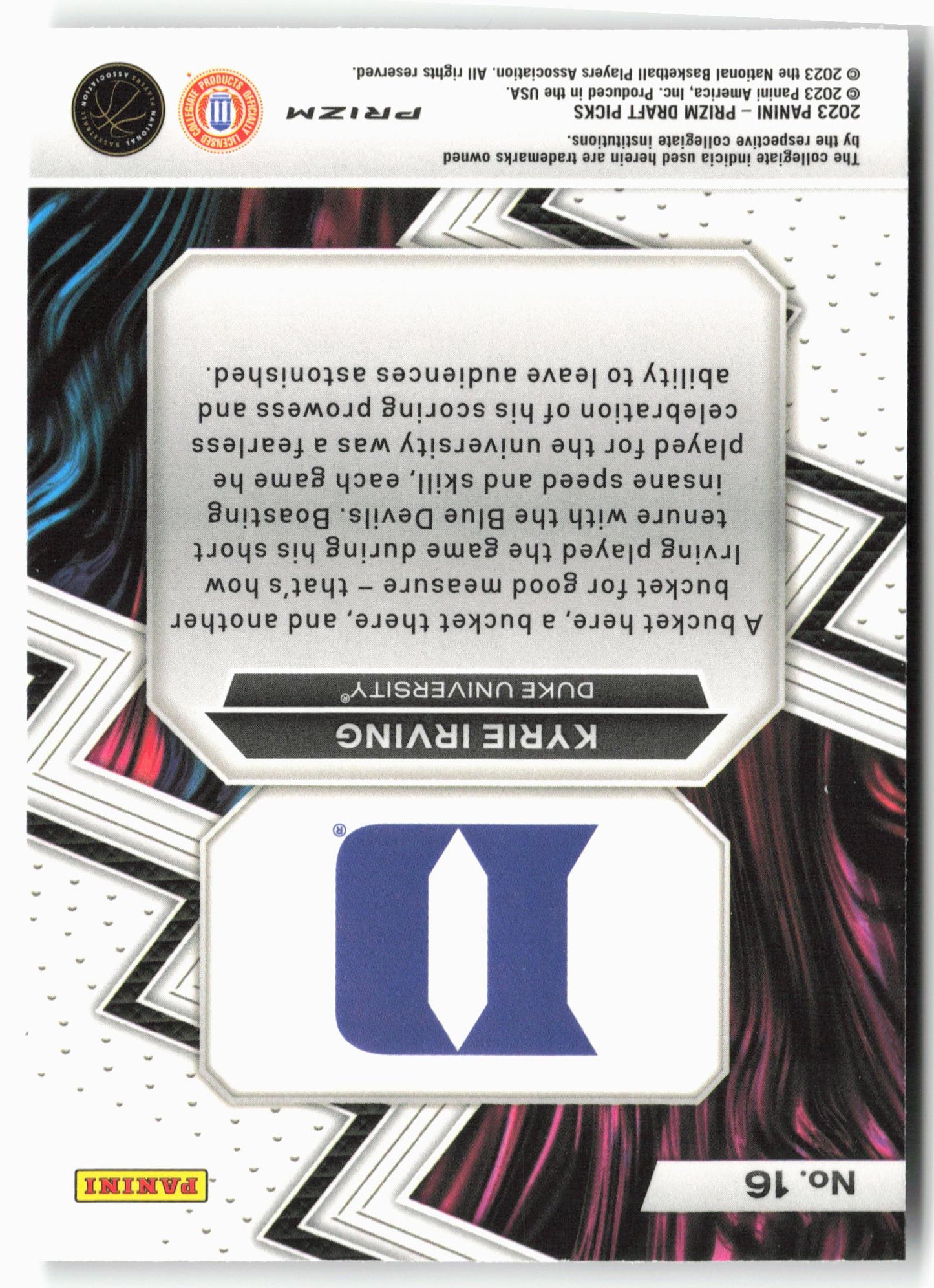 2023 Panini Prizm Draft Picks #16 Kyrie Irving Fearless Silver