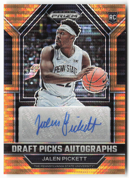 2023 Panini Prizm Draft Picks #DPA-JPK Jalen Pickett Orange Pulsar #/49