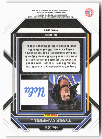 2023 Panini Prizm Draft Picks #29 Tyger Campbell Silver