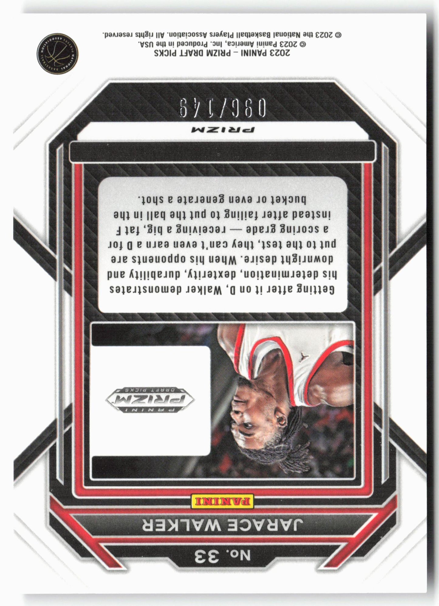 2023 Panini Prizm Draft Picks #33 Jarace Walker Purple Ice #/149