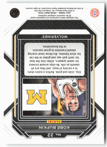 
2023 Panini Prizm Draft Picks #22 Kobe Bufkin