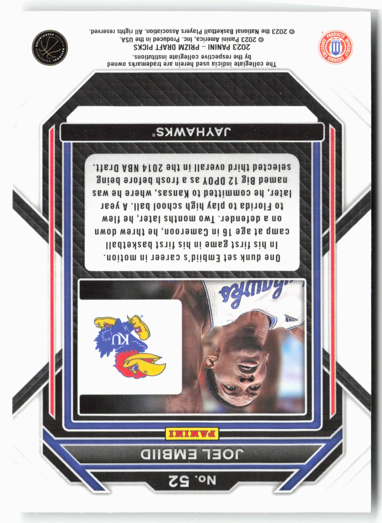 2023 Panini Prizm Draft Picks #52 Joel Embiid