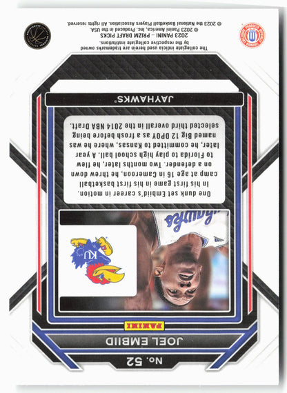 2023 Panini Prizm Draft Picks #52 Joel Embiid