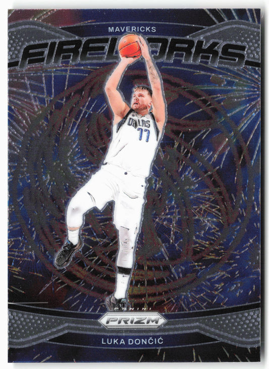2024-25 Panini Prizm - Fireworks #1 Luka Doncic