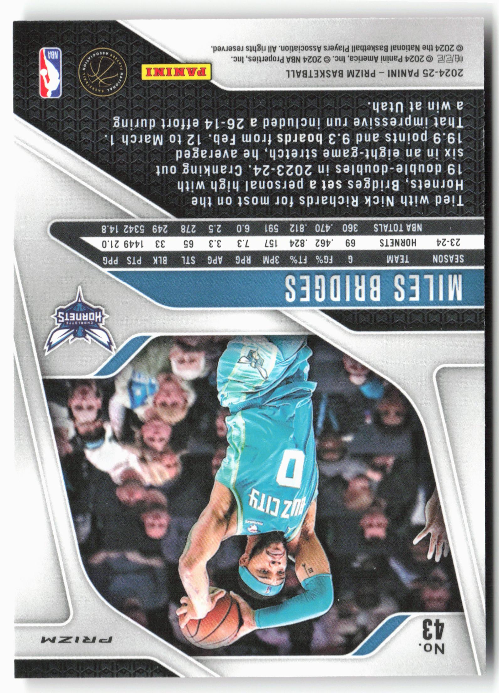 2024-25 Panini Prizm - Prizms Ruby Wave #43 Miles Bridges