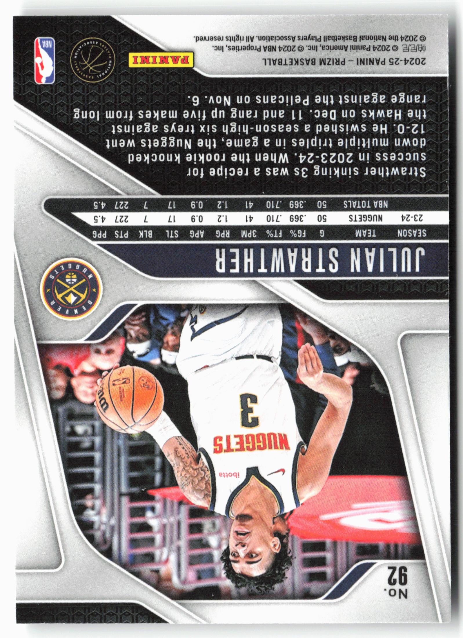 2024-25 Panini Prizm #92 Julian Strawther