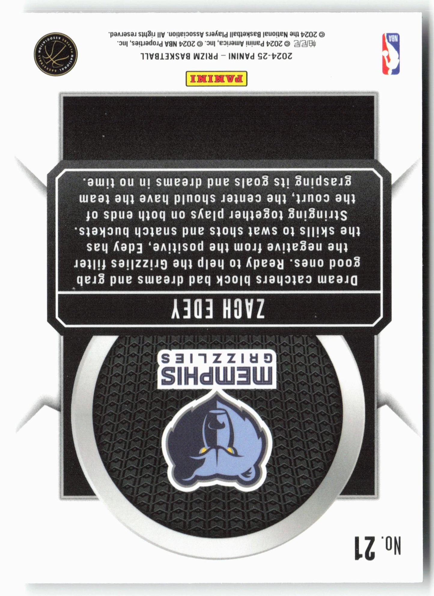 2024-25 Panini Prizm - Talismen #21 Zach Edey
