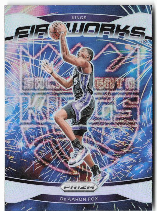 2024-25 Panini Prizm - Fireworks Prizms Silver #23 De'Aaron Fox