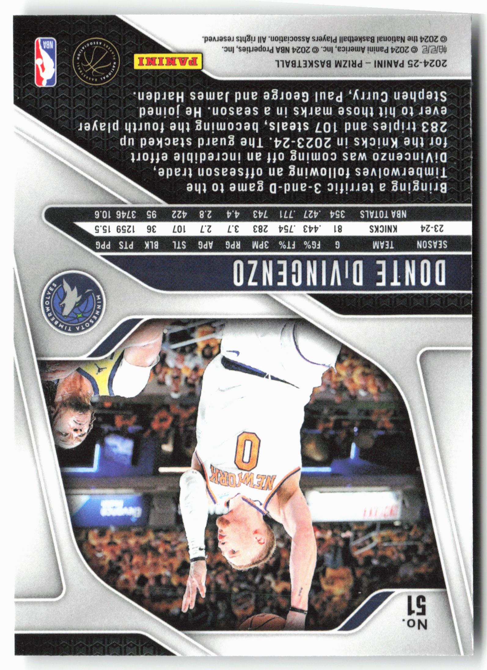 2024-25 Panini Prizm #51 Donte DiVincenzo