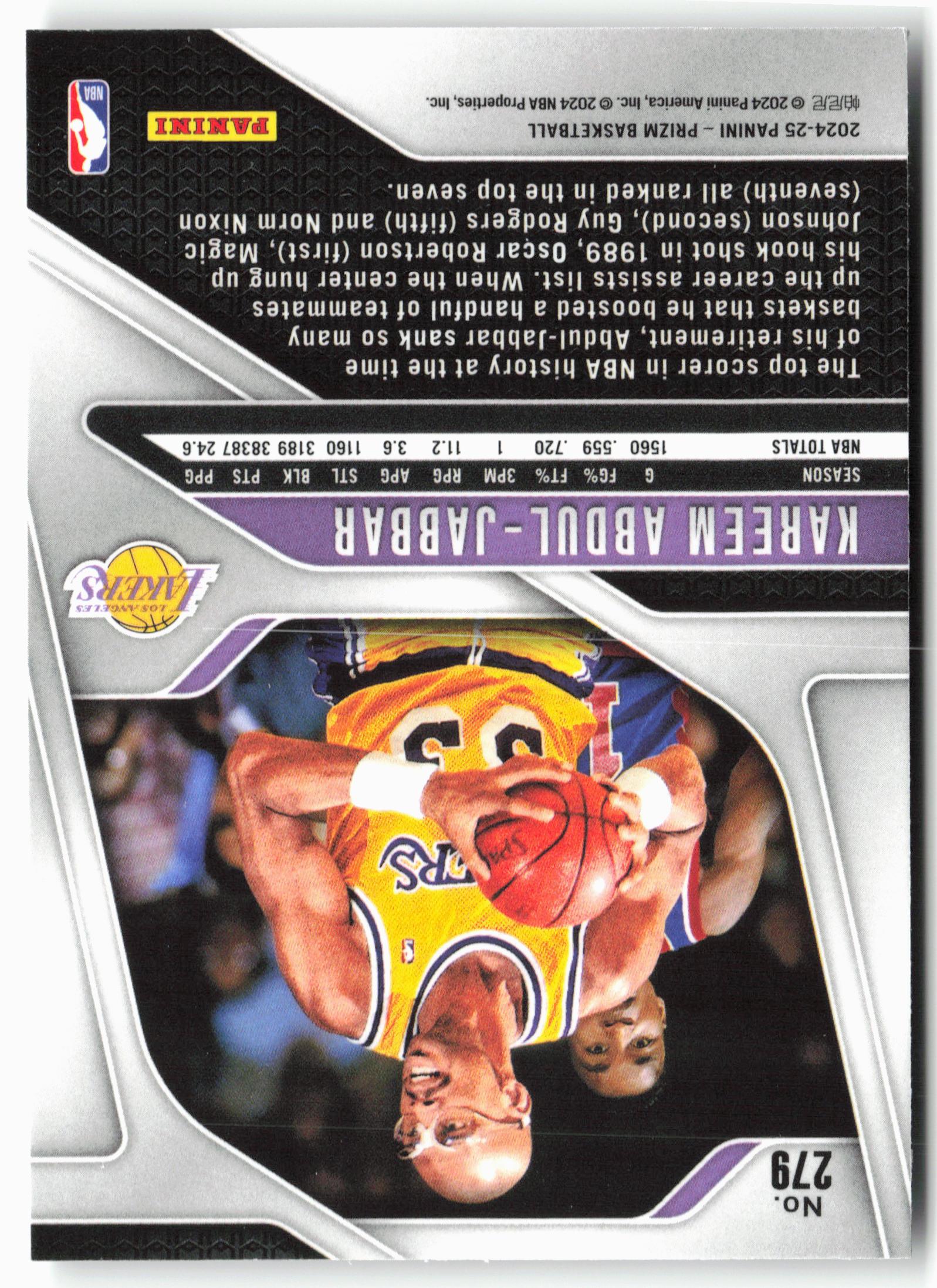 2024-25 Panini Prizm #279 Kareem Abdul-Jabbar