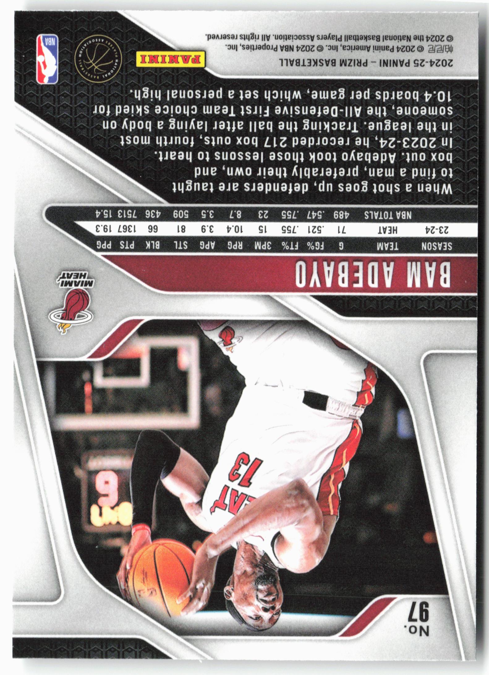 2024-25 Panini Prizm #97 Bam Adebayo