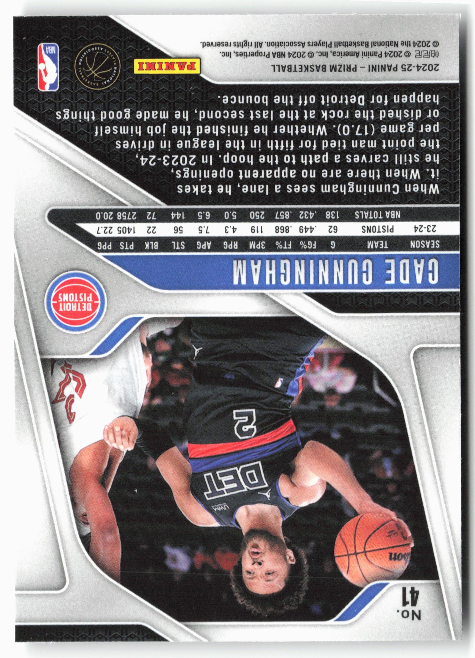 2024-25 Panini Prizm #41 Cade Cunningham