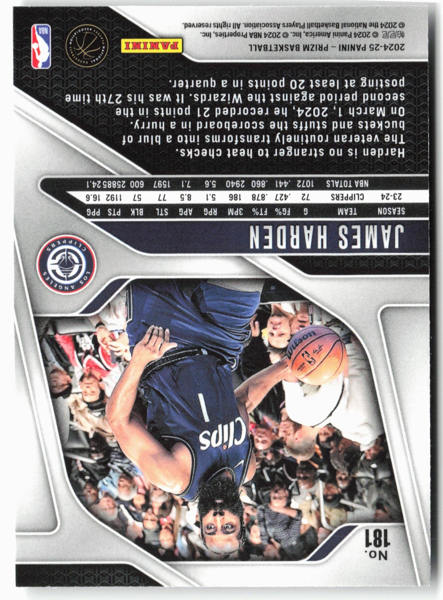 2024-25 Panini Prizm #181 James Harden