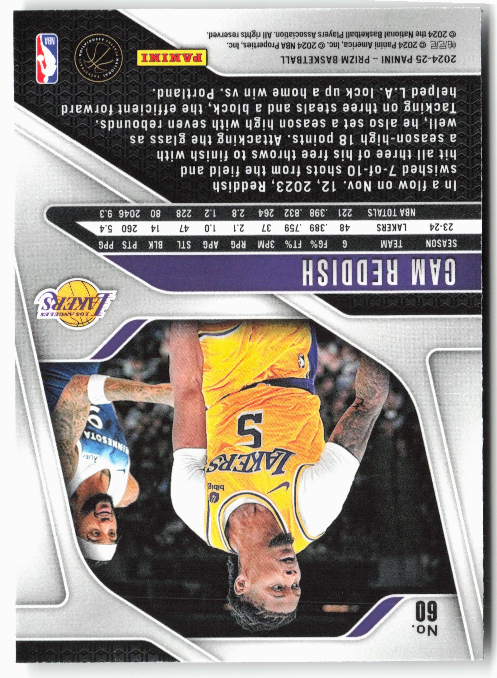 2024-25 Panini Prizm #60 Cam Reddish