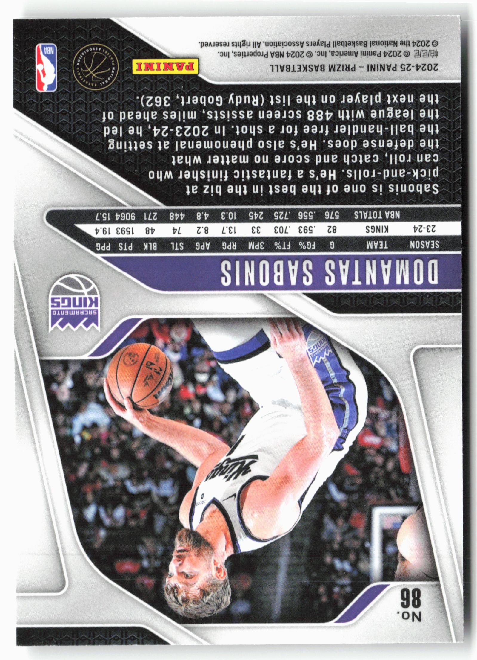 2024-25 Panini Prizm #86 Domantas Sabonis