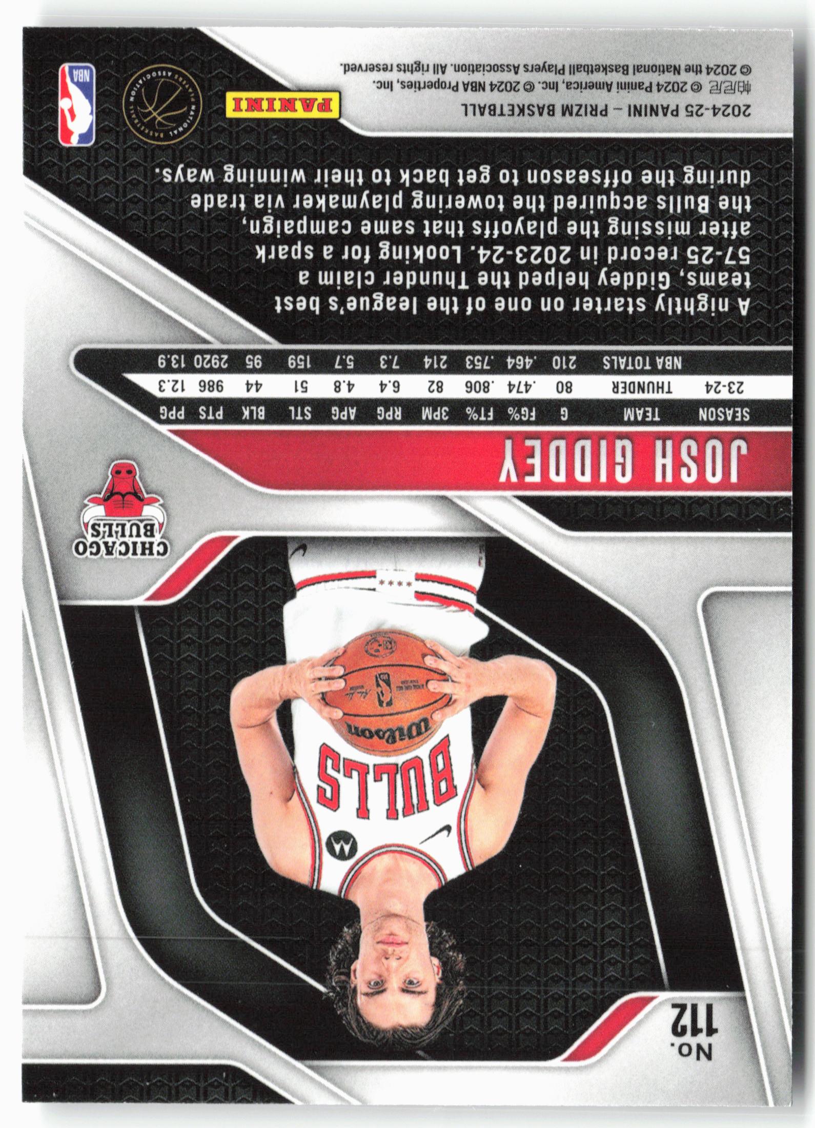 2024-25 Panini Prizm - Prizms Glitter #112 Josh Giddey