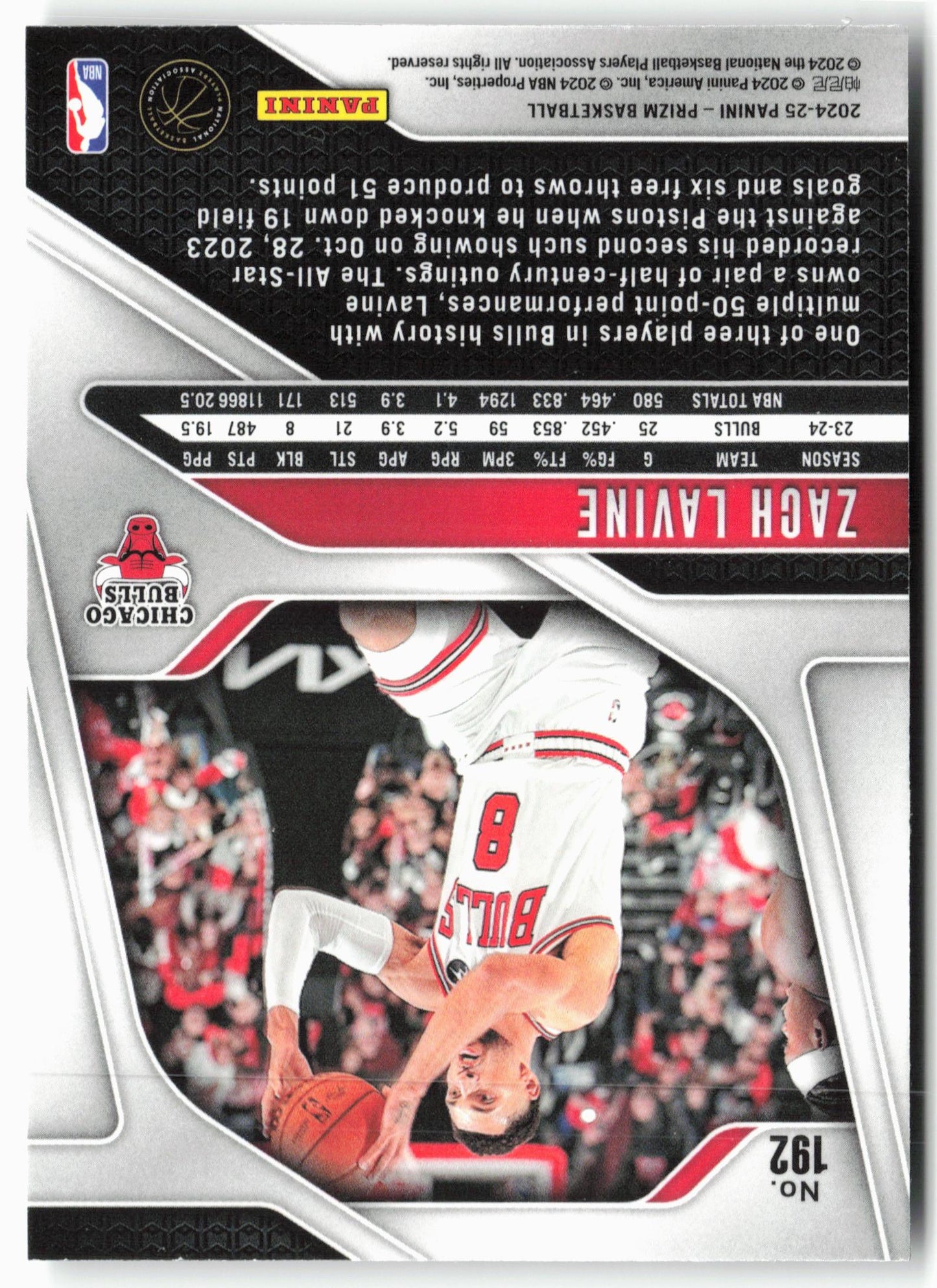 2024-25 Panini Prizm #192 Zach LaVine