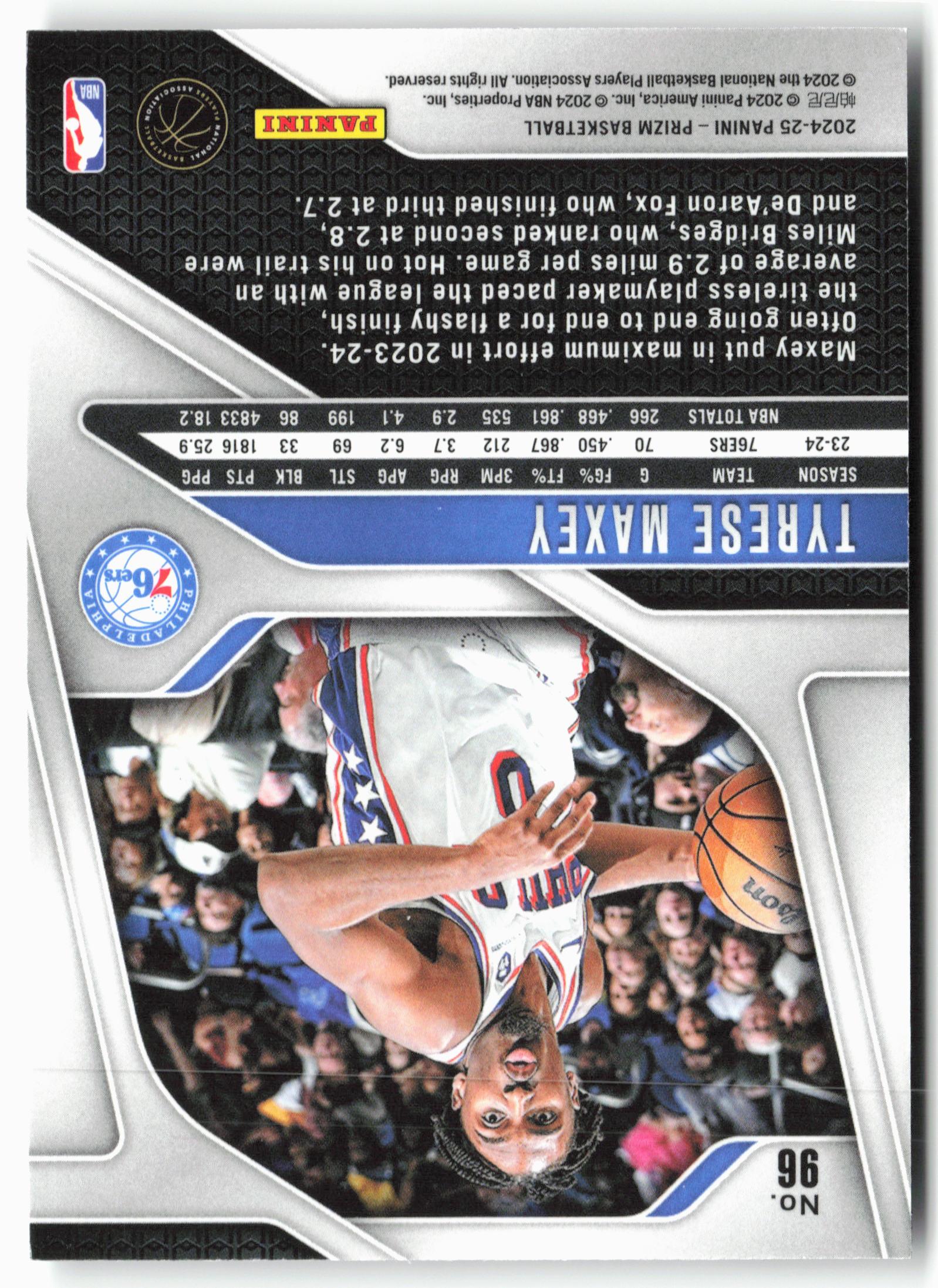 2024-25 Panini Prizm #96 Tyrese Maxey