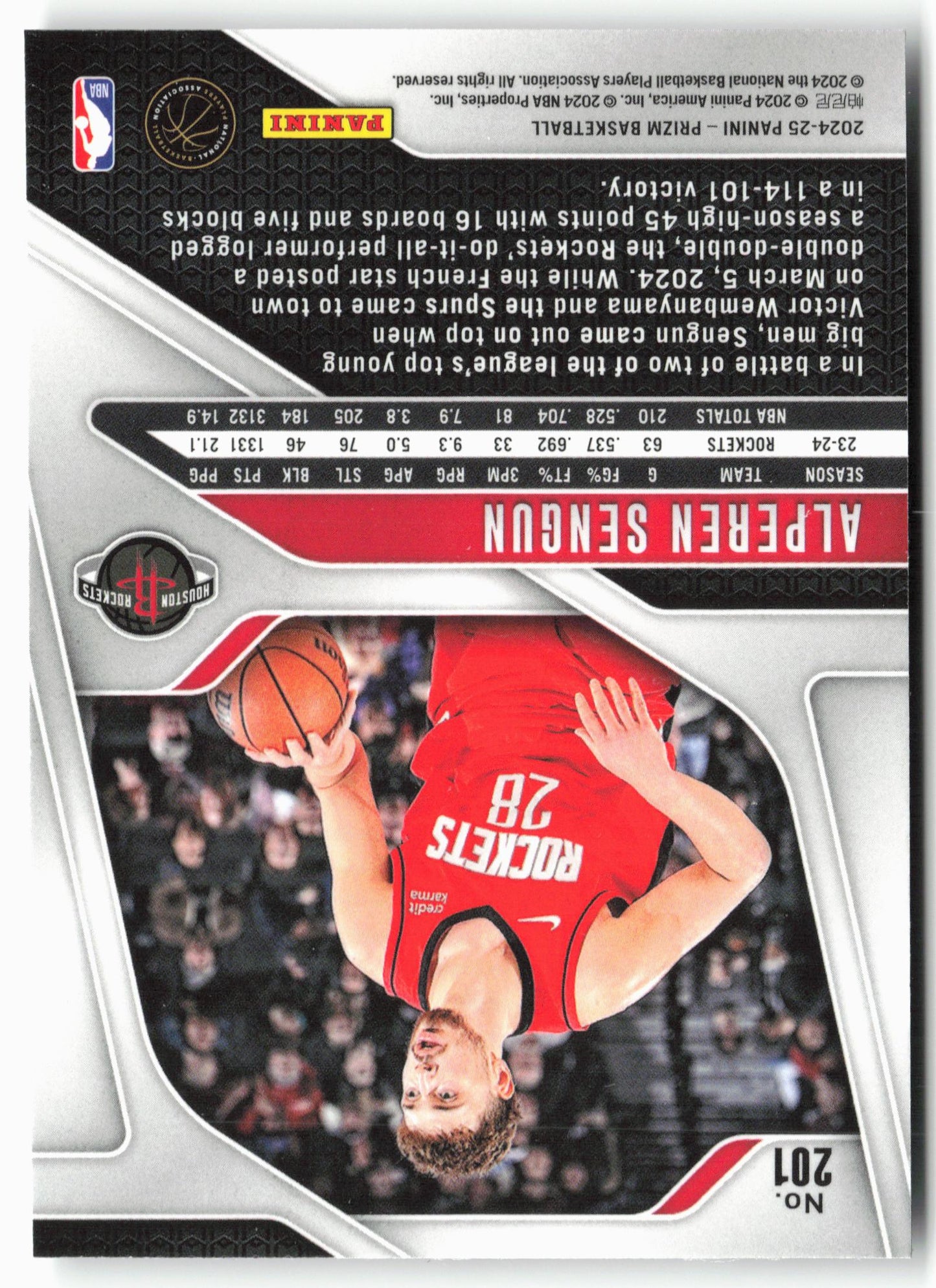 2024-25 Panini Prizm #201 Alperen Sengun