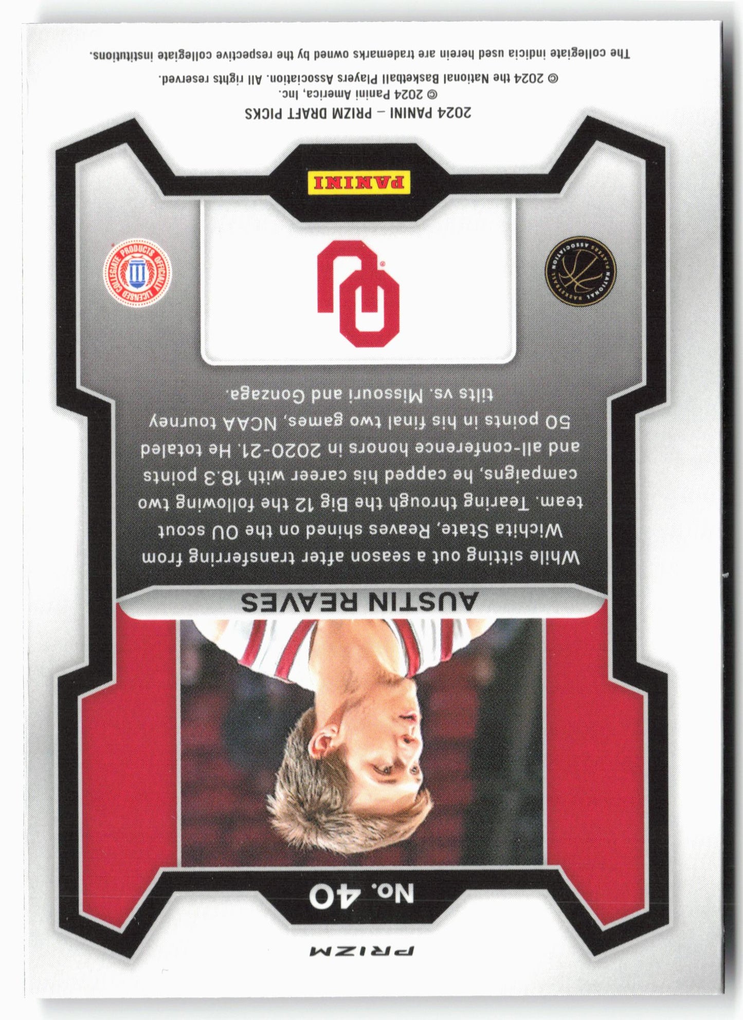 2024 Panini Prizm Draft Picks #40 Austin Reaves Prizms Purple Wave