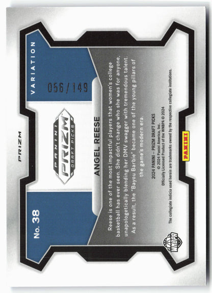 2024 Panini Prizm Draft Picks #38b Angel Reese Prizms Blue Seismic #/149