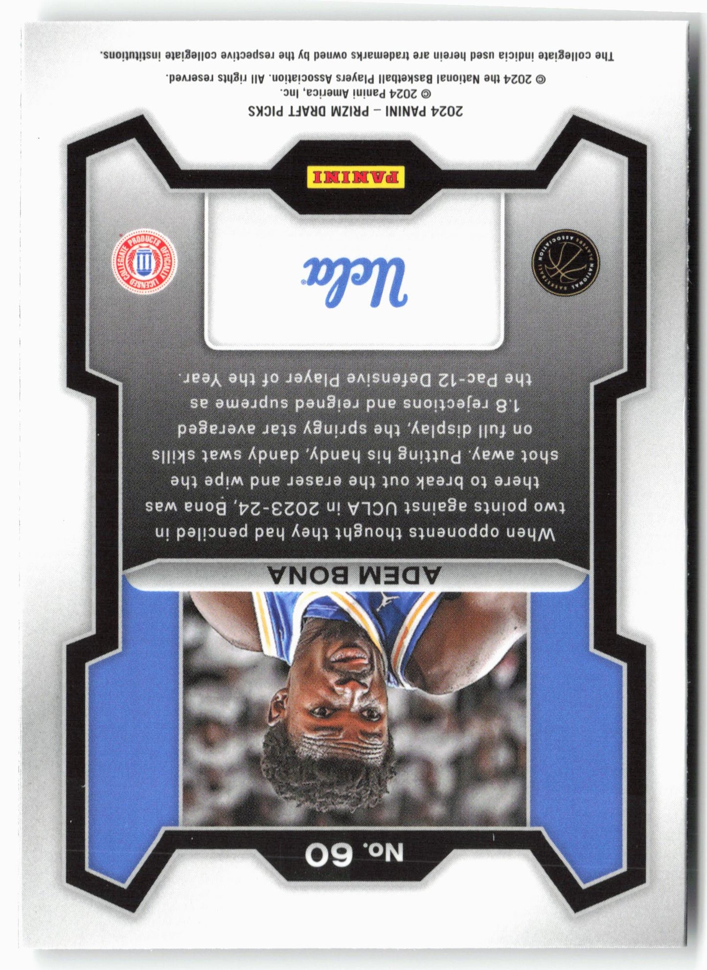 2024 Panini Prizm Draft Picks #60 Adem Bona