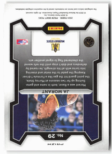 
2024 Panini Prizm Draft Picks #29 Ja Morant Prizms Red Ice