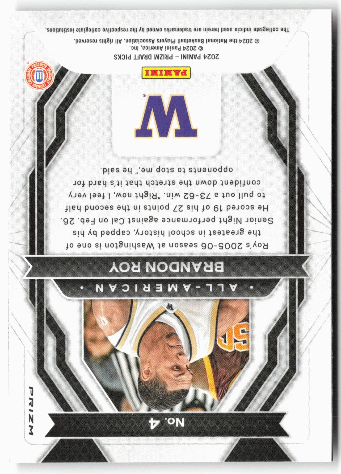 2024 Panini Prizm Draft Picks #4 Brandon Roy All-American Prizms Red Ice