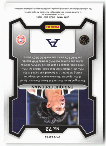 
2024 Panini Prizm Draft Picks #72 Enrique Freeman Prizms Red Ice