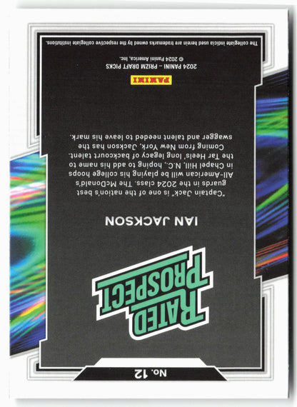 2024 Panini Prizm Draft Picks #12 Ian Jackson Rated Prospect