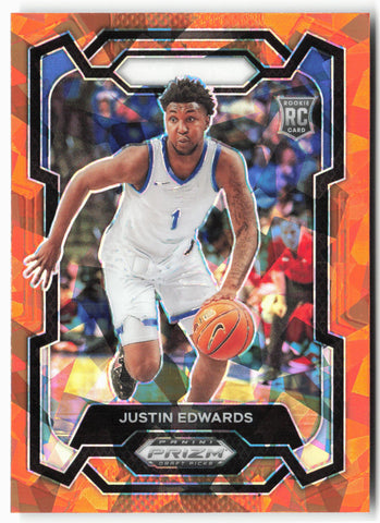 2024 Panini Prizm Draft Picks #25 Justin Edwards Prizms Orange Ice