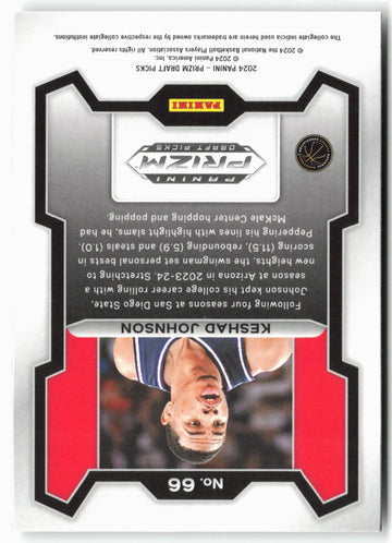 
2024 Panini Prizm Draft Picks #66 Keshad Johnson