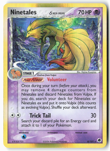 Dragon Frontiers #8/101 Ninetales (Delta Species) Holo - Not Stamped