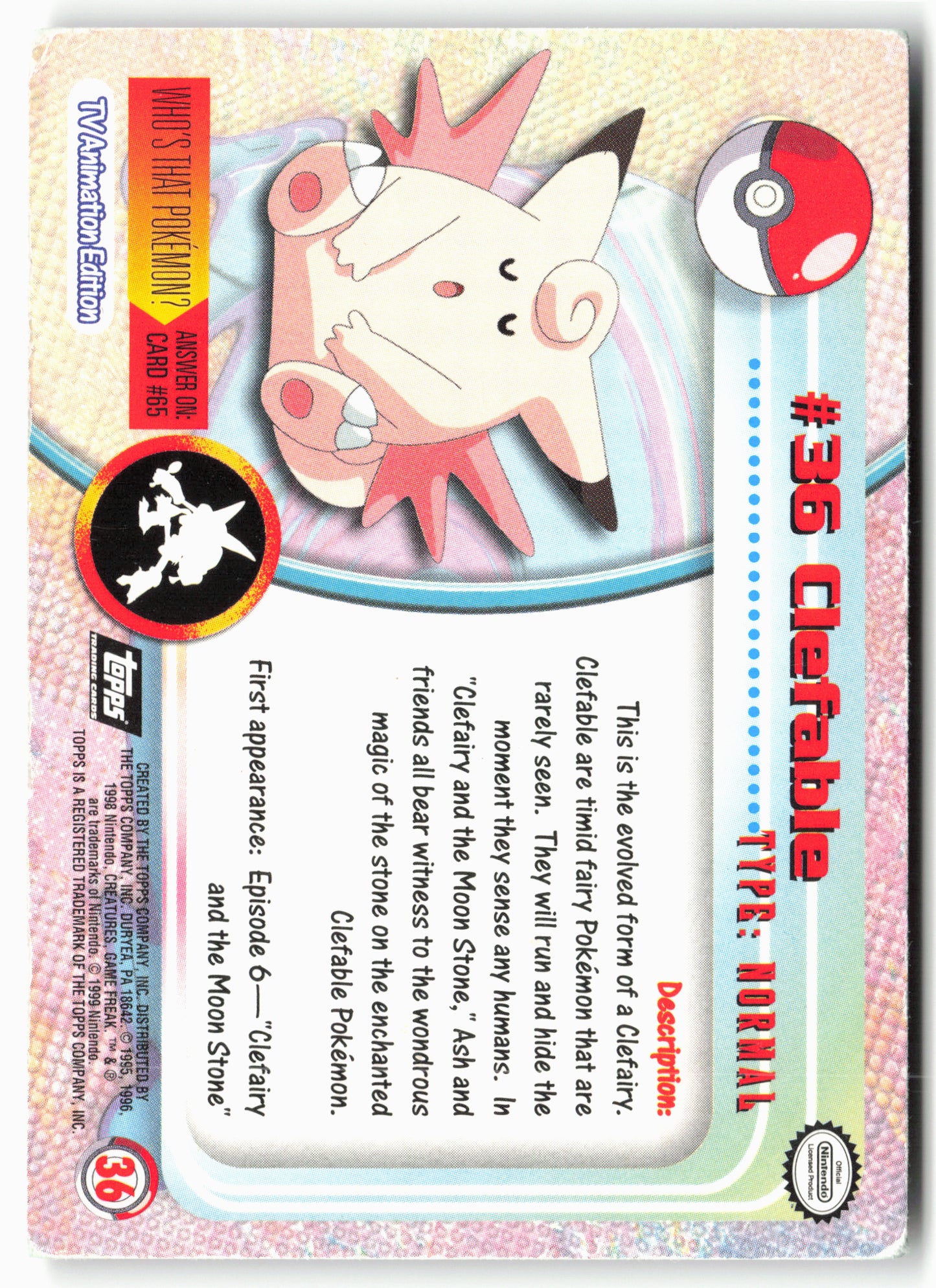 Topps #36 Clefable Pokémon - Holo - Black Label - clyc8