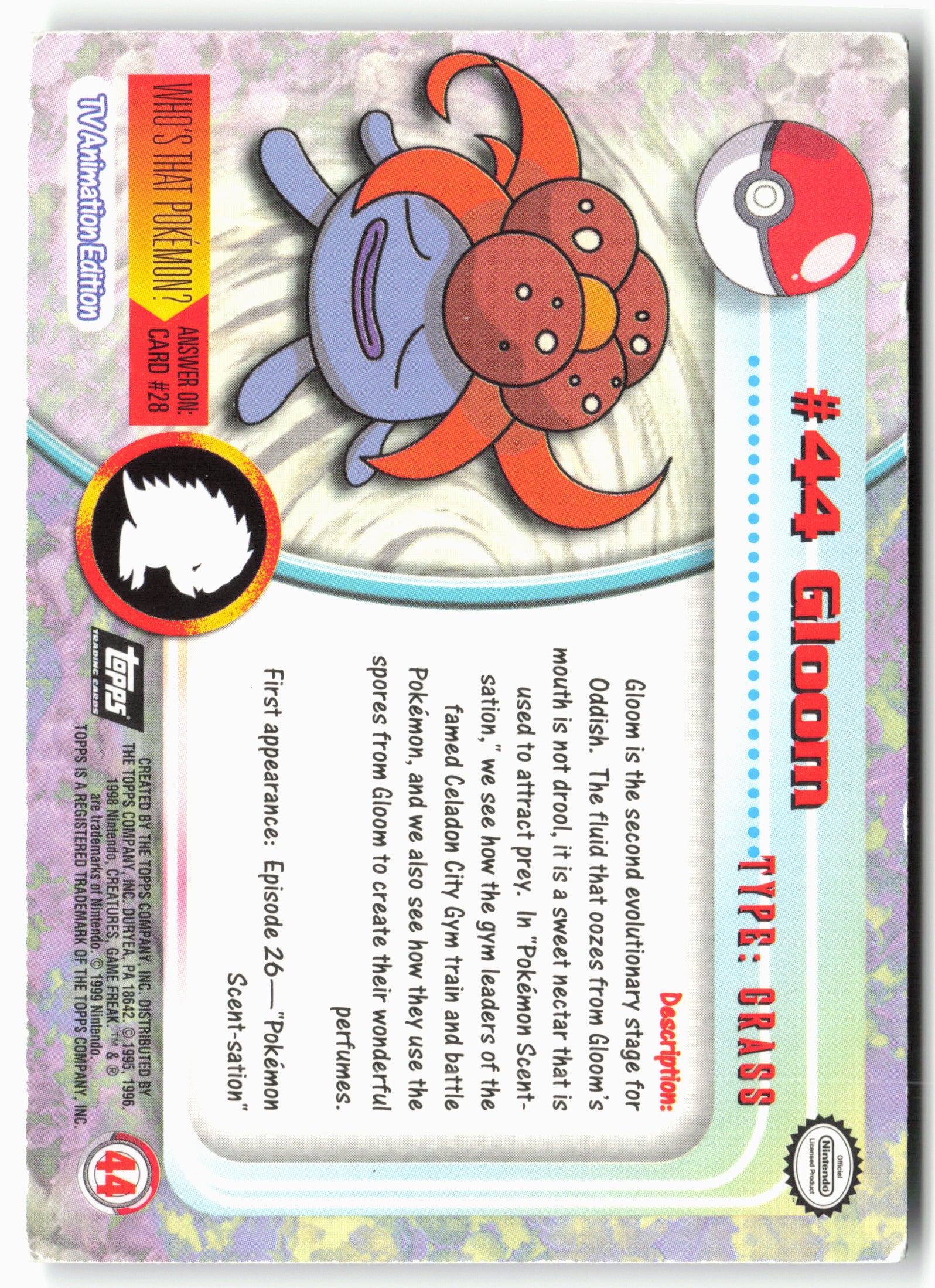 Topps #44 Gloom Pokémon - Holo - Black Label - clycf