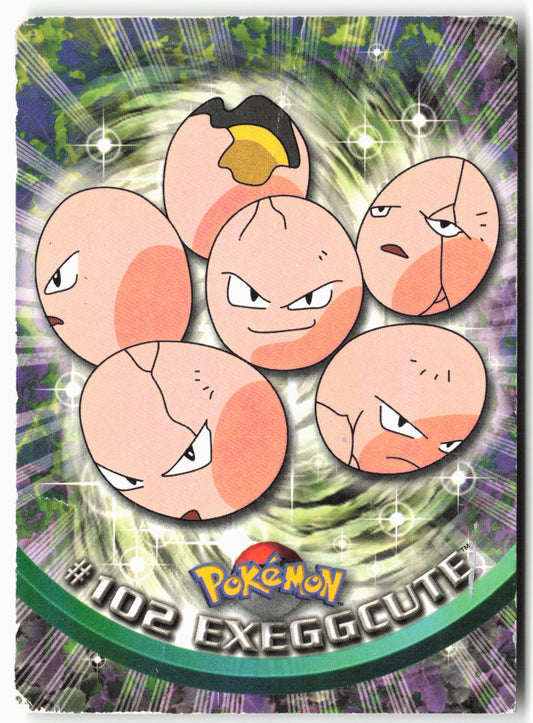 Topps #102 Exeggcute Pokémon - Non-Holo - clym4 - Heavy DMG