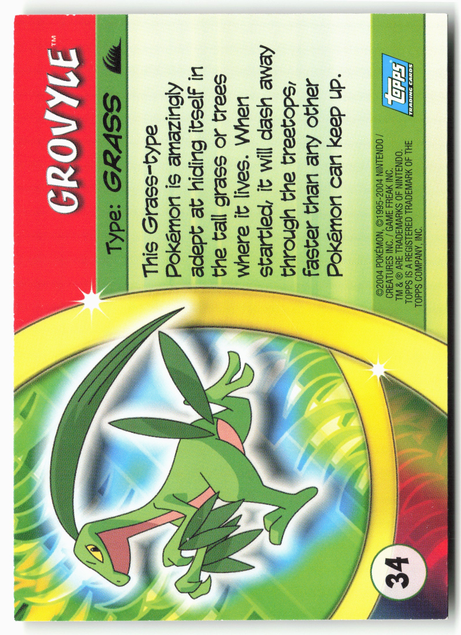 Advanced Challenge #34 Grovyle Pokémon - Non-Holo - clymk