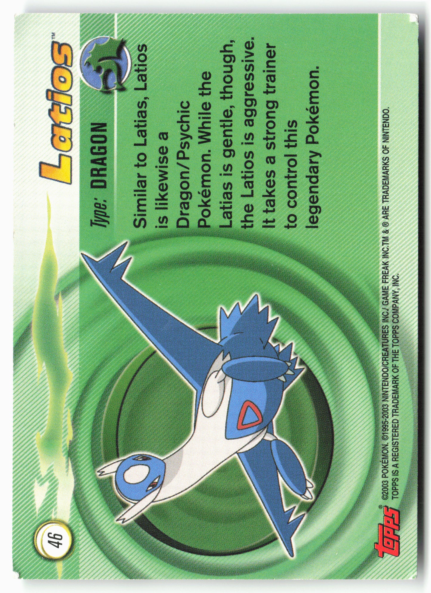 Advanced #46 Latios Pokémon - Non-Holo - clynd