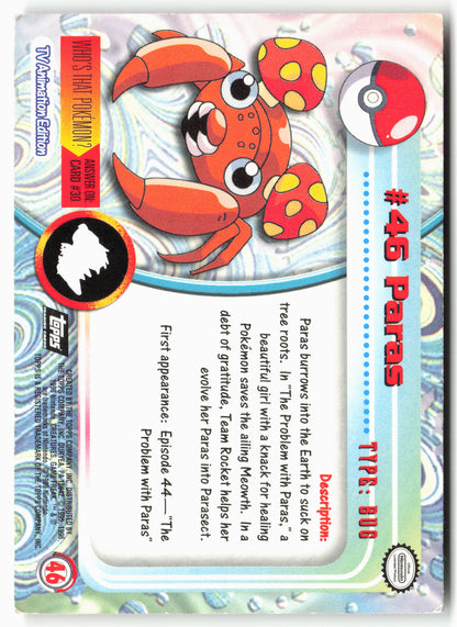 Topps #46 Paras Pokémon - Non-Holo - clyo0