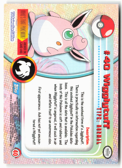 Topps #40 Wigglytuff Pokémon - Holo - clypa