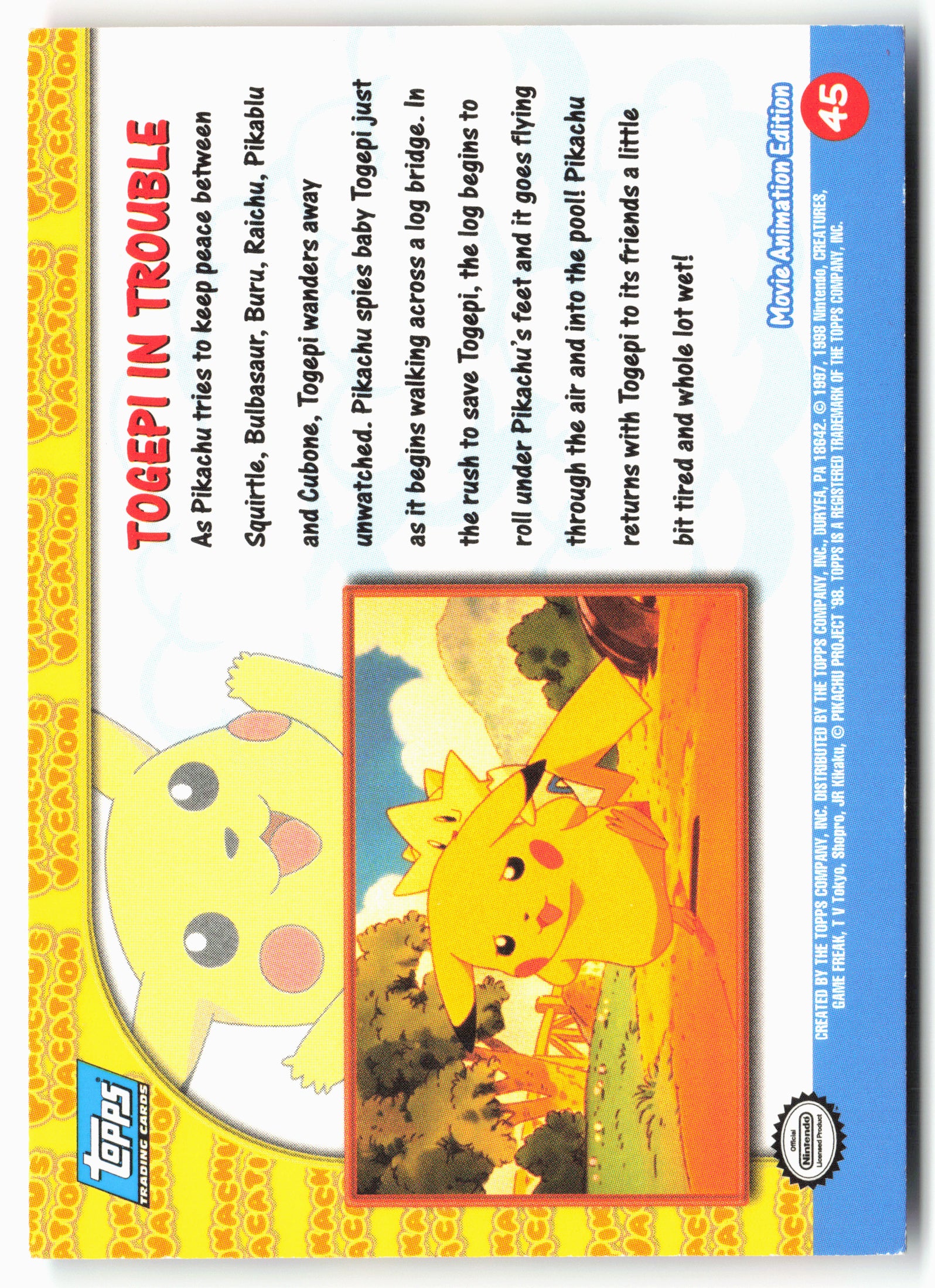 Pikachu's Vacation #45 Togepi In Trouble Pokémon - Non-Holo - clypf