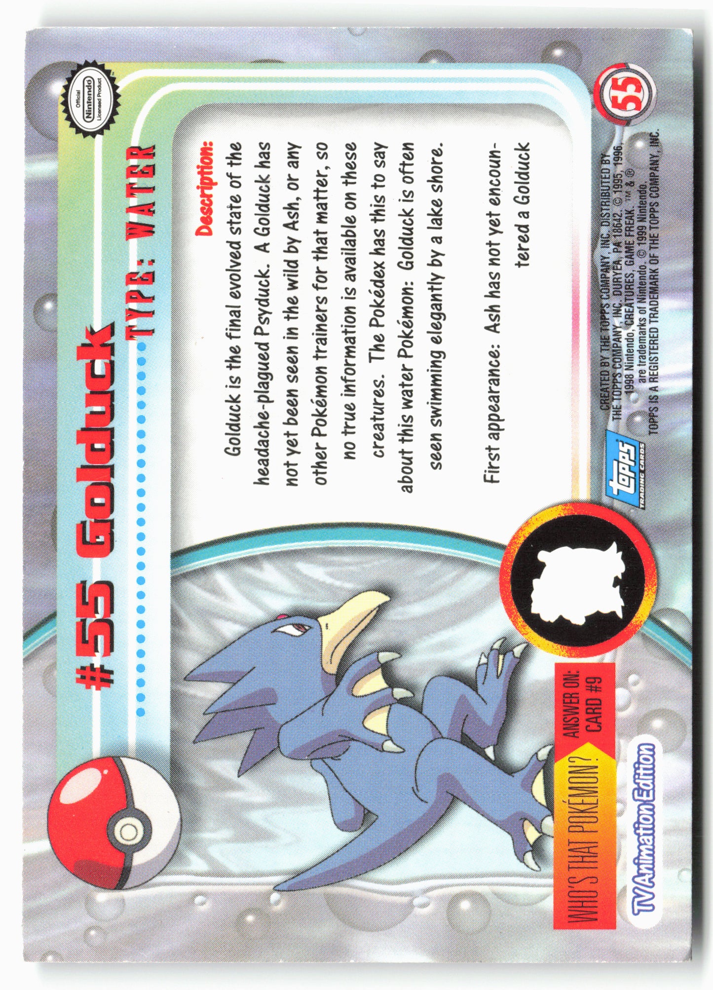 Topps #55 Golduck Pokémon - Non-Holo - 13675