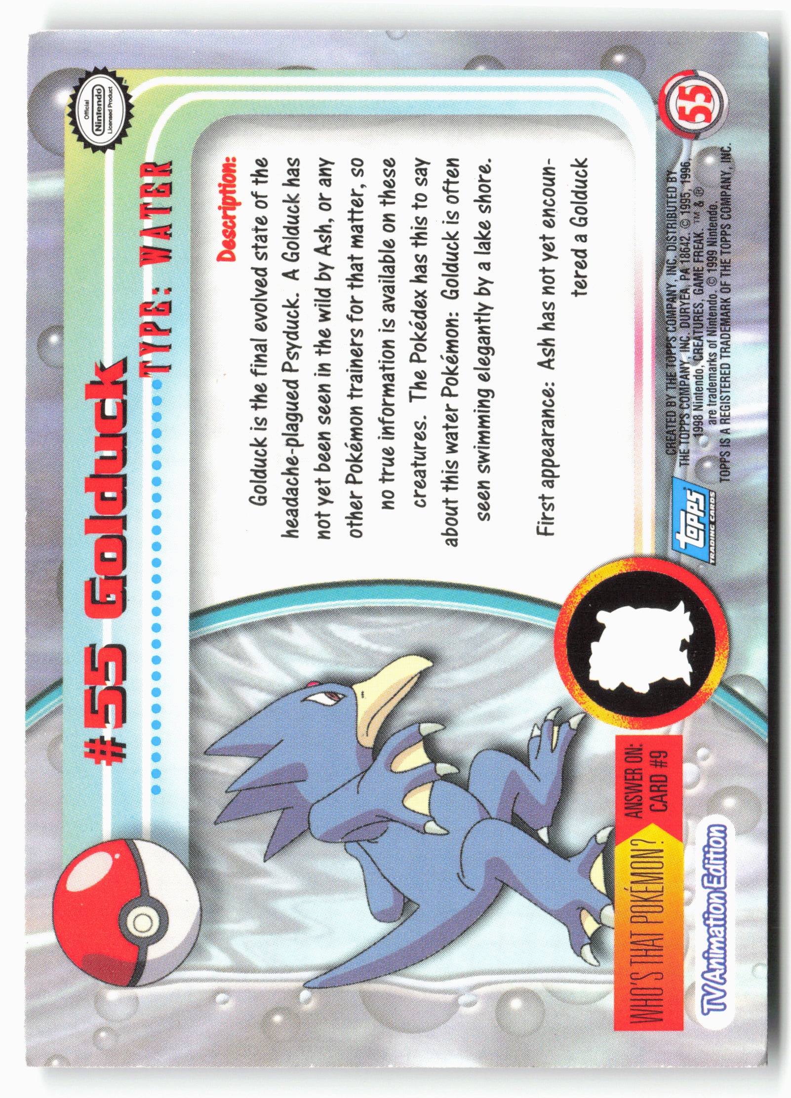 Topps #55 Golduck Pokémon - Non-Holo - 13675