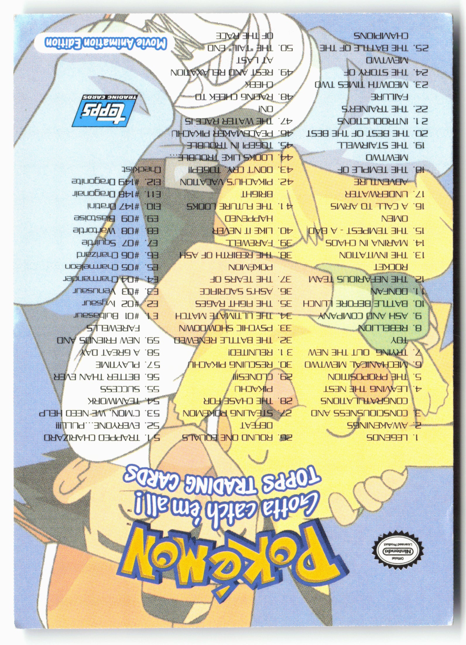 Topps CHECKLIST - BLUE Logo - NON-HOLO - SERIES 1 - TOPPS Pokémon Card 13689