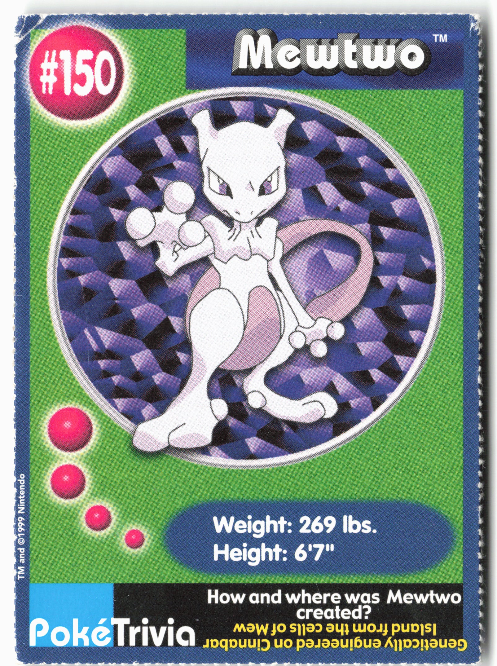 MewTwo Strikes Back #150 Mewtwo Burger King Pokémon - Non-Holo - 13695