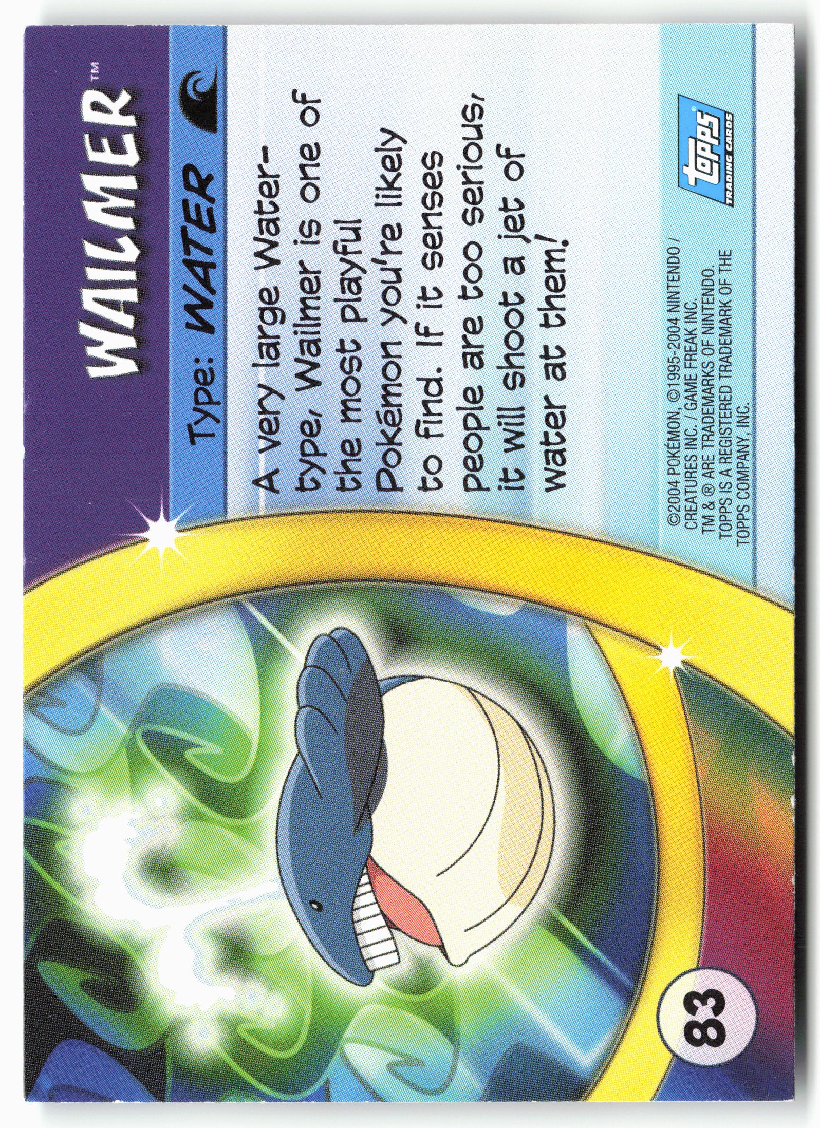 Advanced Challenge #83 Wailmer Pokémon - Non-Holo - 13698