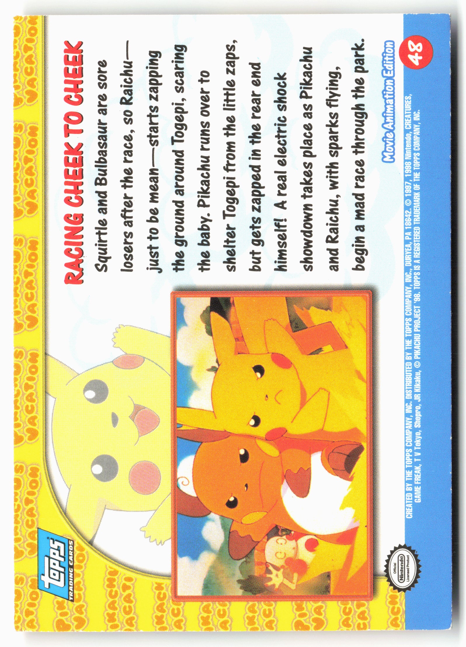 Pikachu's Vacation #48 Racing Cheek To Cheek Pokémon - Non-Holo - 13699